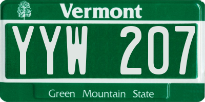 VT license plate YYW207