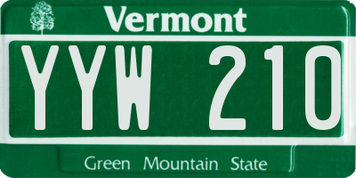 VT license plate YYW210