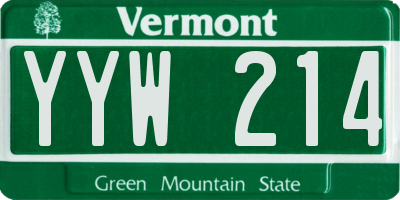 VT license plate YYW214
