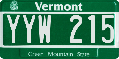 VT license plate YYW215
