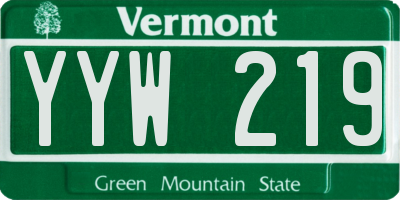 VT license plate YYW219