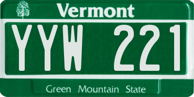 VT license plate YYW221