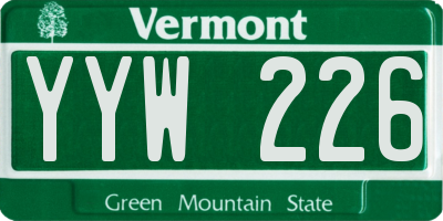 VT license plate YYW226