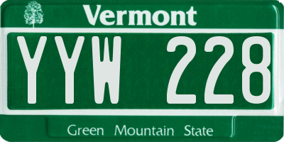 VT license plate YYW228