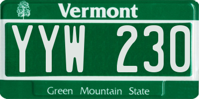 VT license plate YYW230
