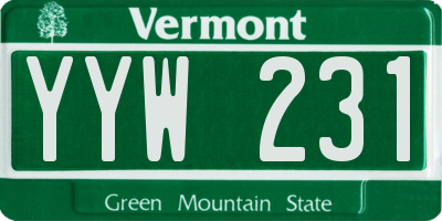 VT license plate YYW231