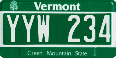 VT license plate YYW234