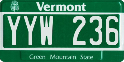 VT license plate YYW236