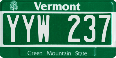 VT license plate YYW237