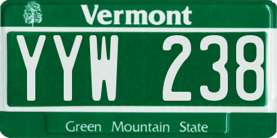 VT license plate YYW238