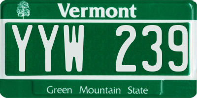VT license plate YYW239