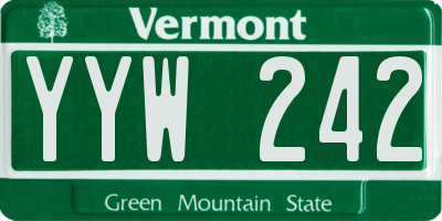 VT license plate YYW242