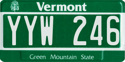 VT license plate YYW246