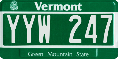 VT license plate YYW247