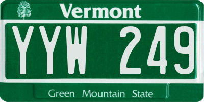 VT license plate YYW249