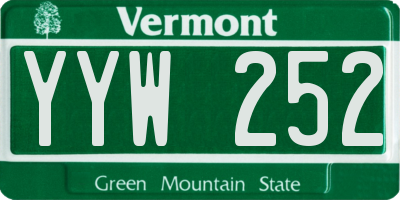 VT license plate YYW252