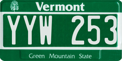 VT license plate YYW253