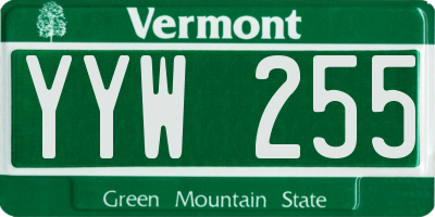 VT license plate YYW255