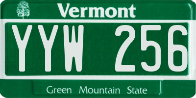 VT license plate YYW256