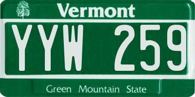 VT license plate YYW259