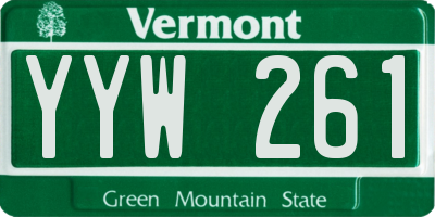 VT license plate YYW261