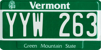 VT license plate YYW263