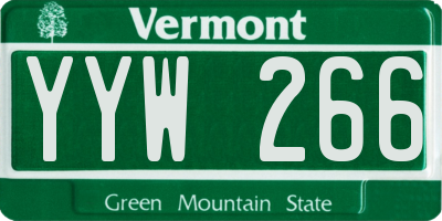 VT license plate YYW266