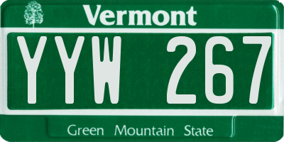 VT license plate YYW267