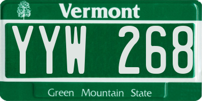 VT license plate YYW268