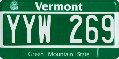 VT license plate YYW269