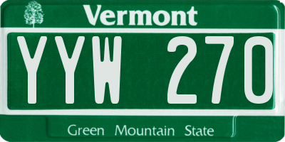 VT license plate YYW270