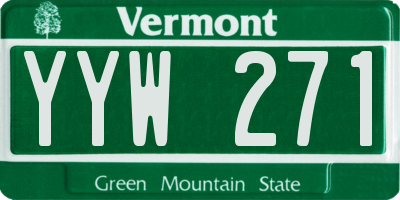 VT license plate YYW271