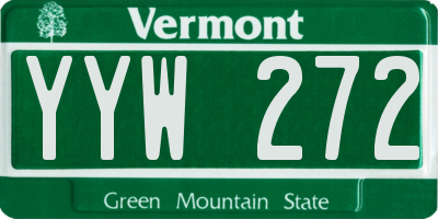 VT license plate YYW272