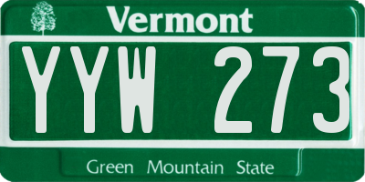 VT license plate YYW273