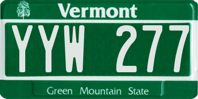 VT license plate YYW277