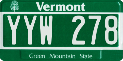 VT license plate YYW278