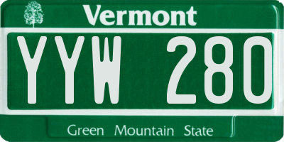 VT license plate YYW280