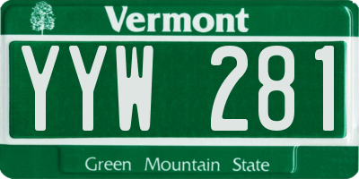 VT license plate YYW281