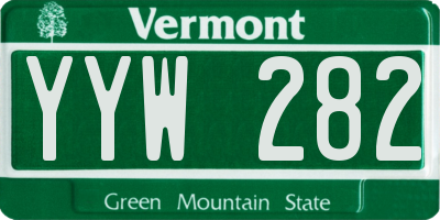 VT license plate YYW282