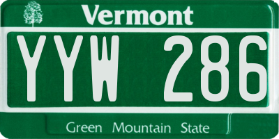 VT license plate YYW286