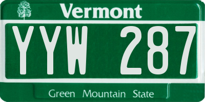VT license plate YYW287