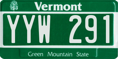 VT license plate YYW291