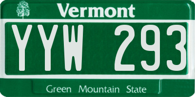 VT license plate YYW293