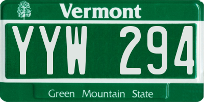 VT license plate YYW294