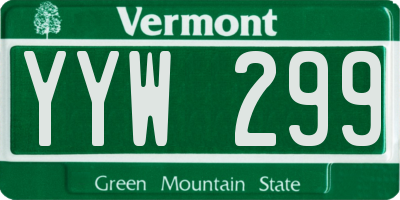 VT license plate YYW299