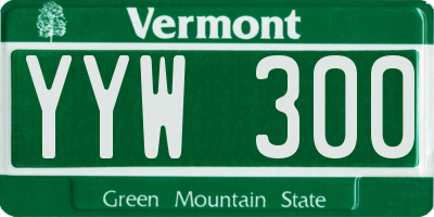 VT license plate YYW300