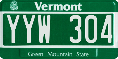 VT license plate YYW304