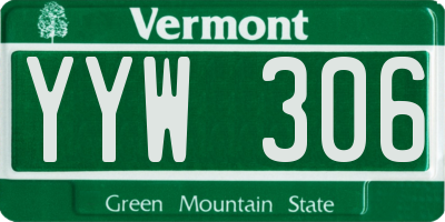 VT license plate YYW306