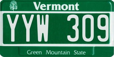 VT license plate YYW309