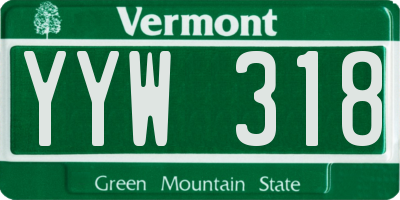 VT license plate YYW318